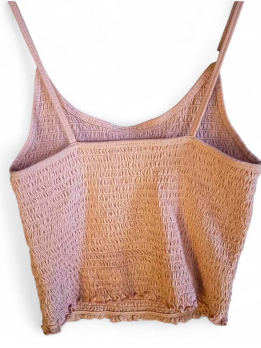 Hollister Smocked Crop Cami Tank Pink XS Y2K Coquette Summer Top - Picture 5 of 5